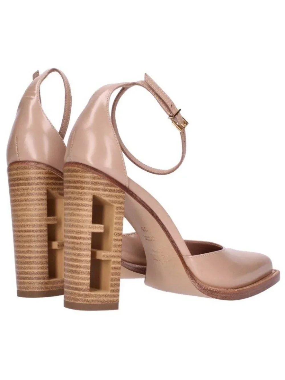 Fendi Leather Strap Pumps 36 Heel